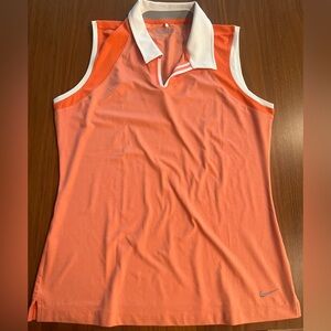 Nike Women's Orange Sleeveless Polo Top, golf shirt - never used